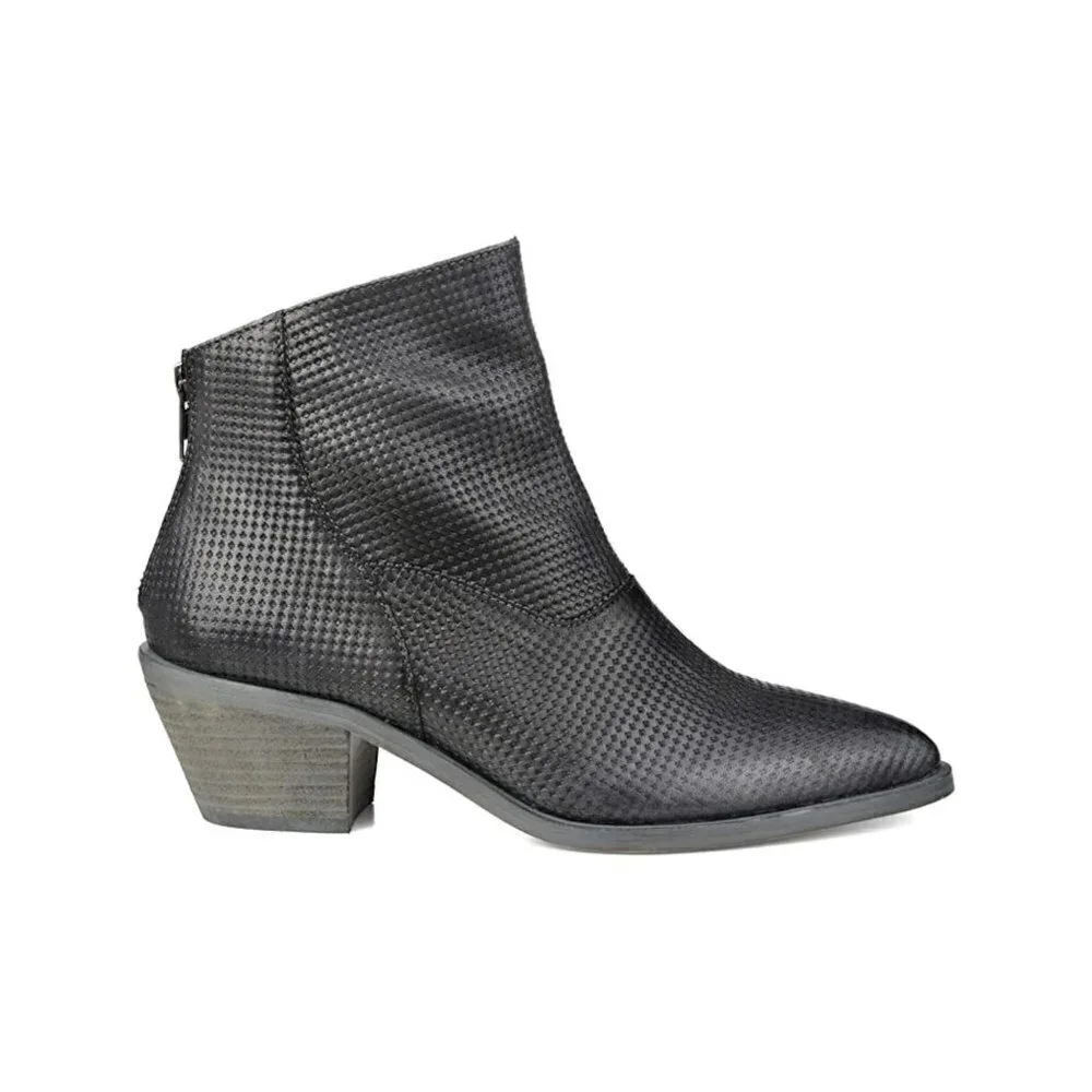 Journee Collection Signature Cassie Ankle Bootie Grey Leather 7